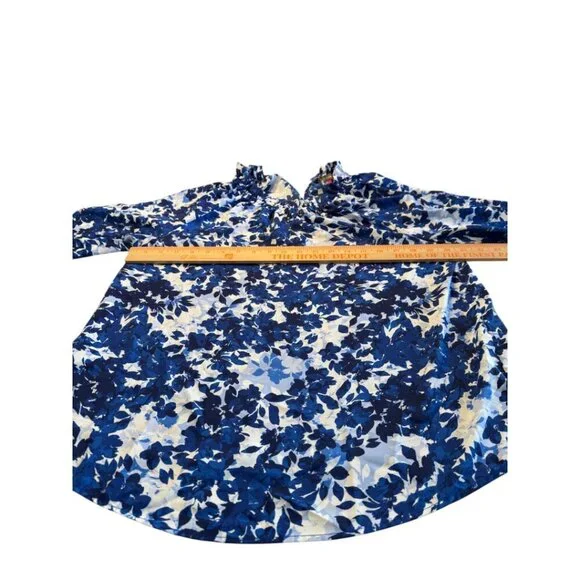 🆑Vince Camuto Long Sleeve Open Shoulder Layard Leaves Halter Blouse Small - Picture 6 of 12